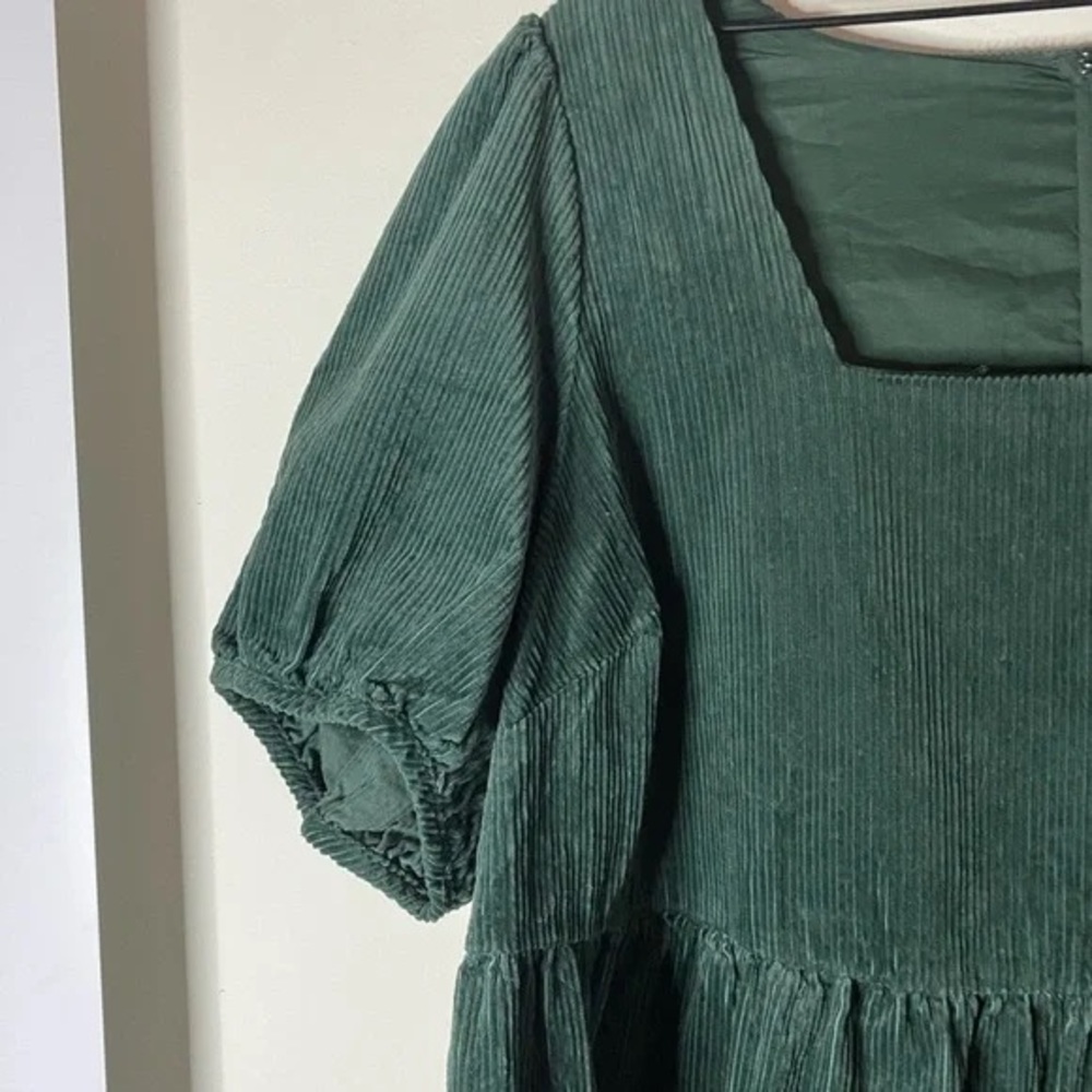 Madewell Plus Aidy Corduroy Square Neck Tiered Dress - Picture 7 of 13